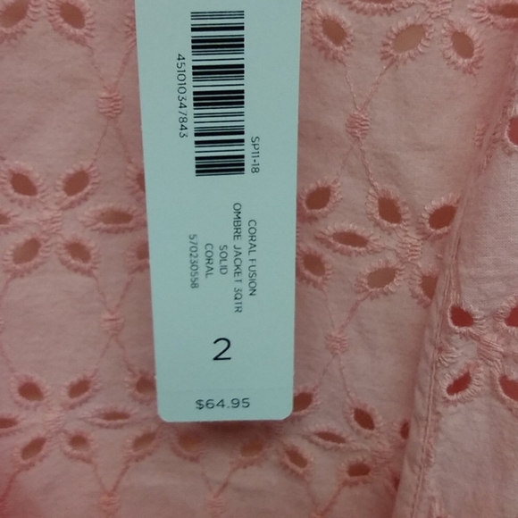 NWT Chico's Coral Fusion Ombre Jacket - Picture 7 of 12